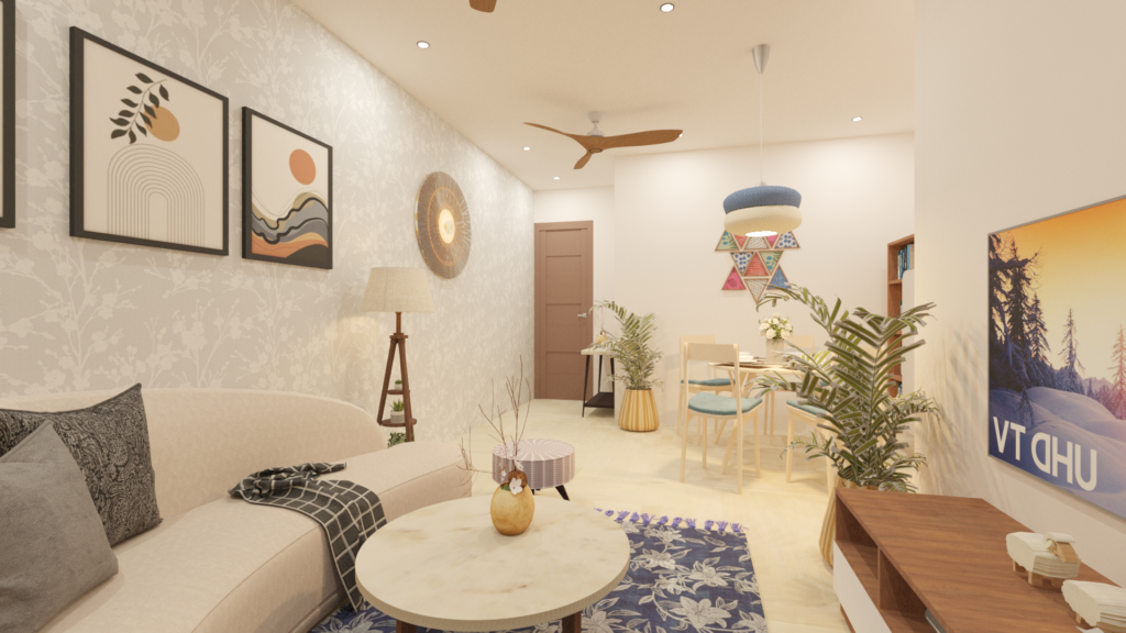 Contemporary living room interiors in Delhi