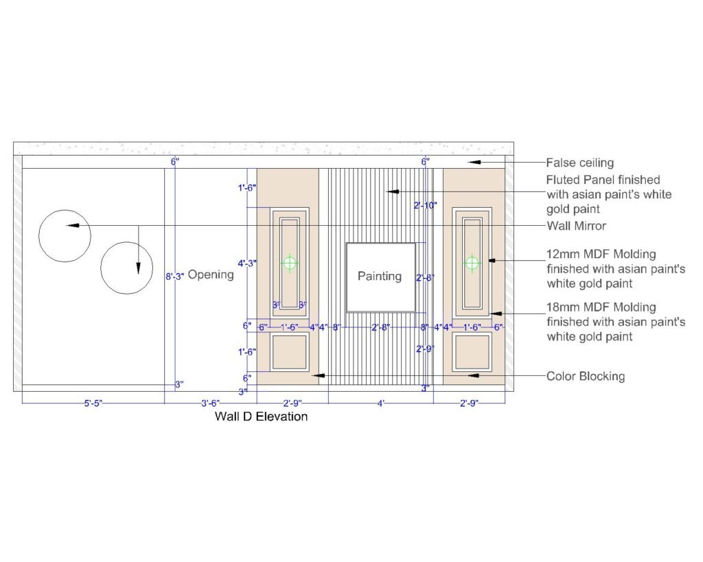 Home interior design cad drawings